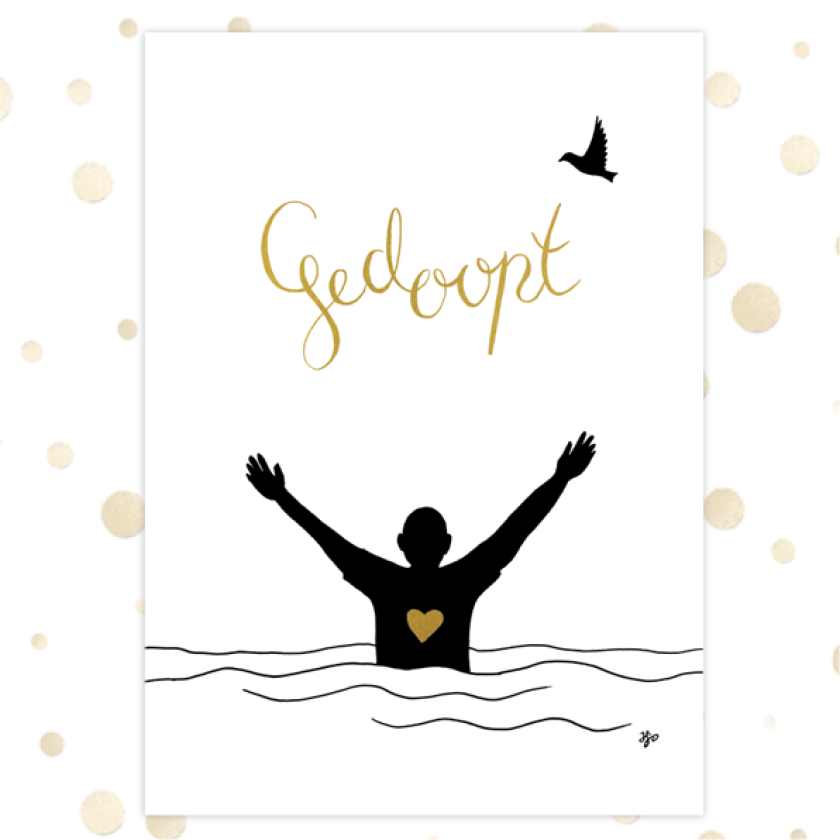 Kaart 'Gedoopt-man' - MA36031 -  Golden Blessings bij MajesticAlly
