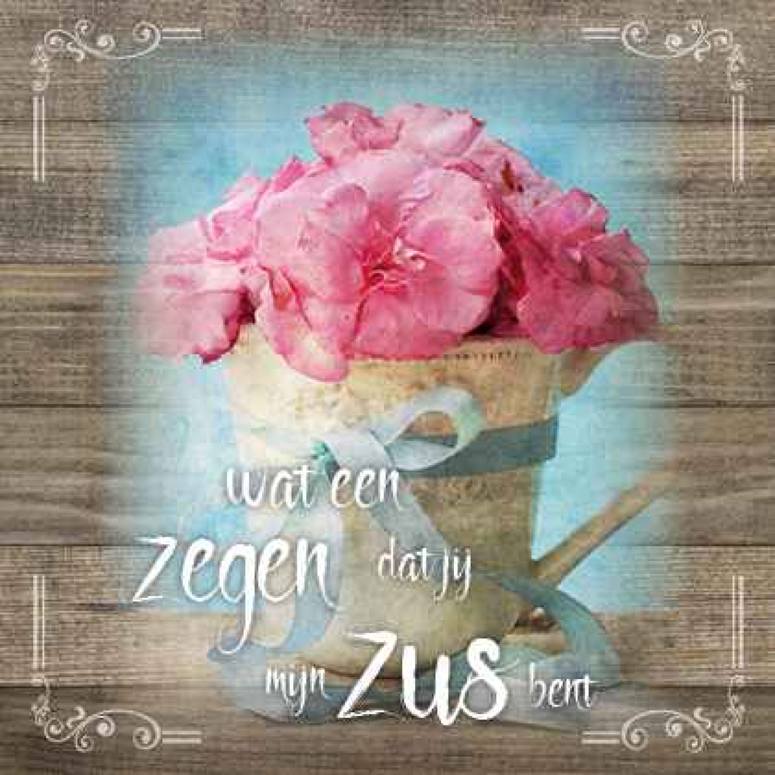 Kaart 'Zegen - zus' - MA19012 -  Brocante bij MajesticAlly