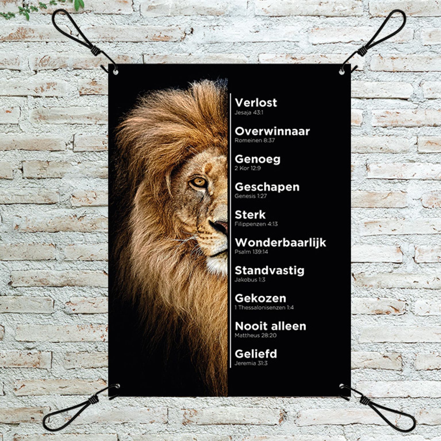 MA44503 Tuinposter 'Leeuw met tekst'