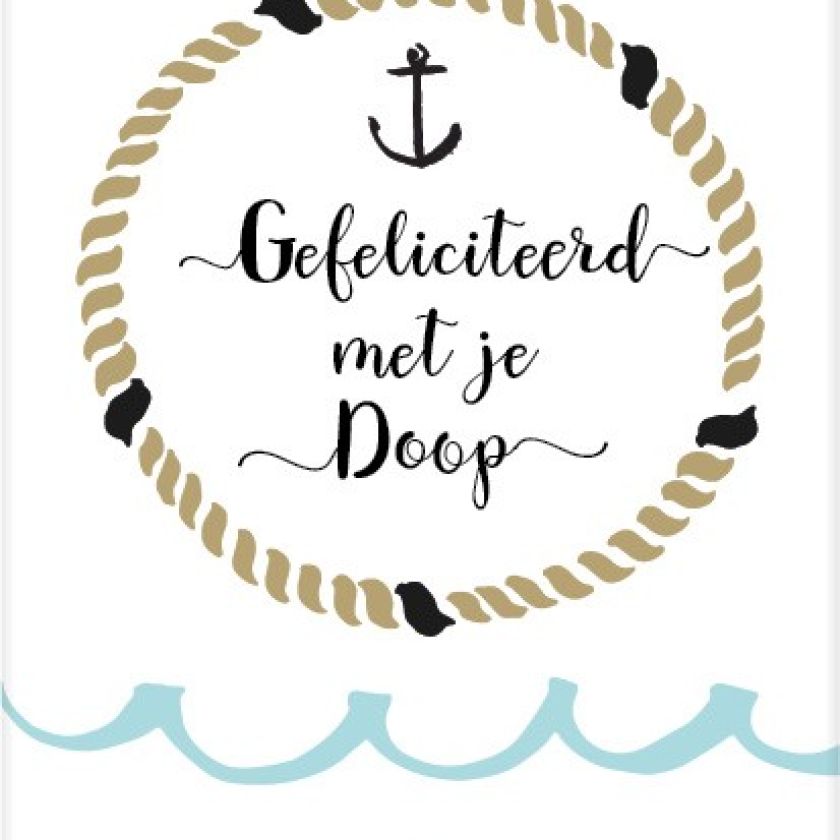 Kaart 'Gefeliciteerd met  je doop - anker' - MA25018 -  Beautiful Day bij MajesticAlly