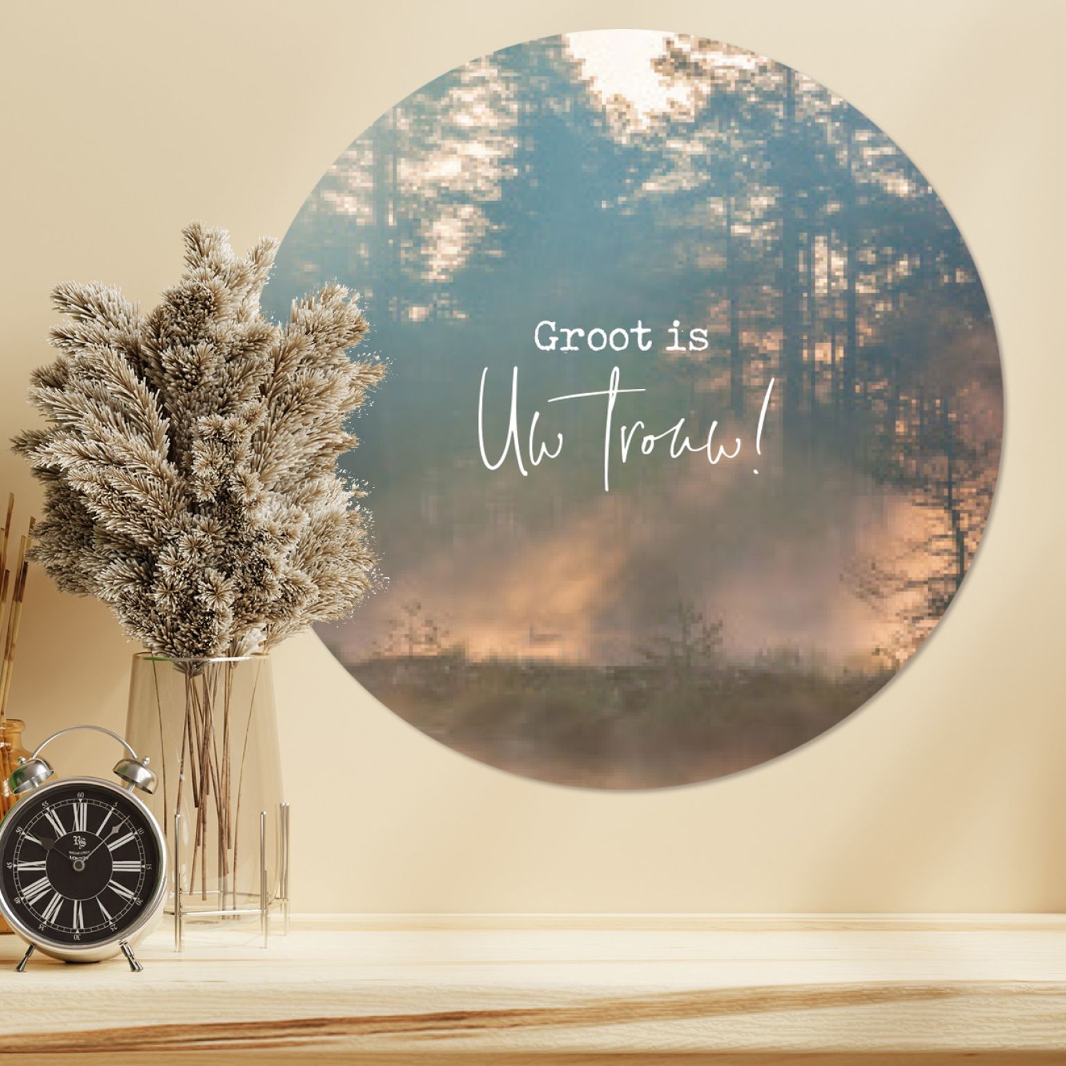 Muurcirkel 'Groot is Uw trouw' - 60 cm