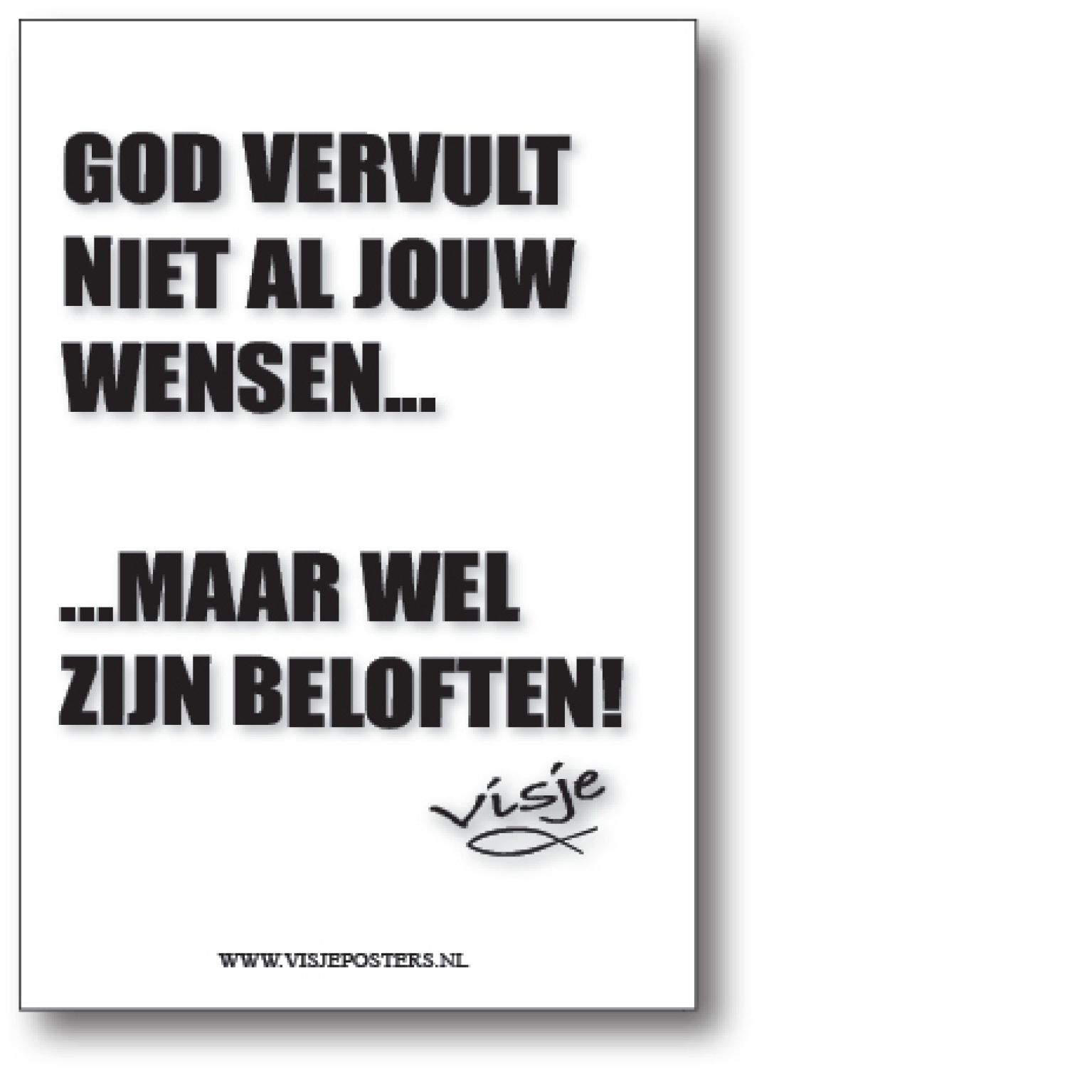 minikaart Visje 'God vervult niet al jouw wensen'