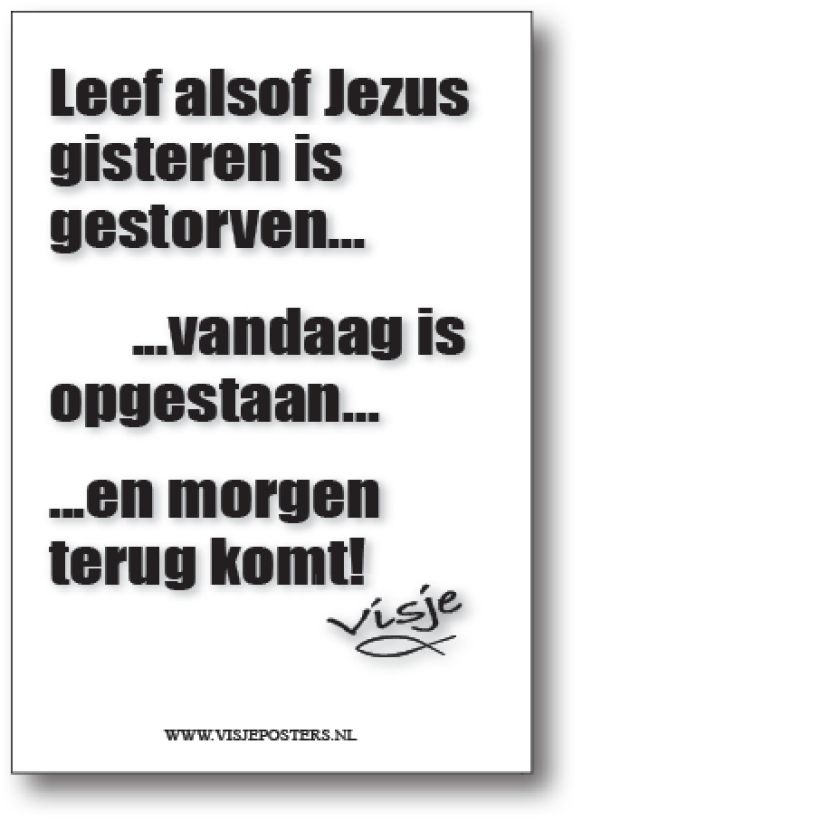 minikaart Visje 'Leef alsof Jezus gisteren'