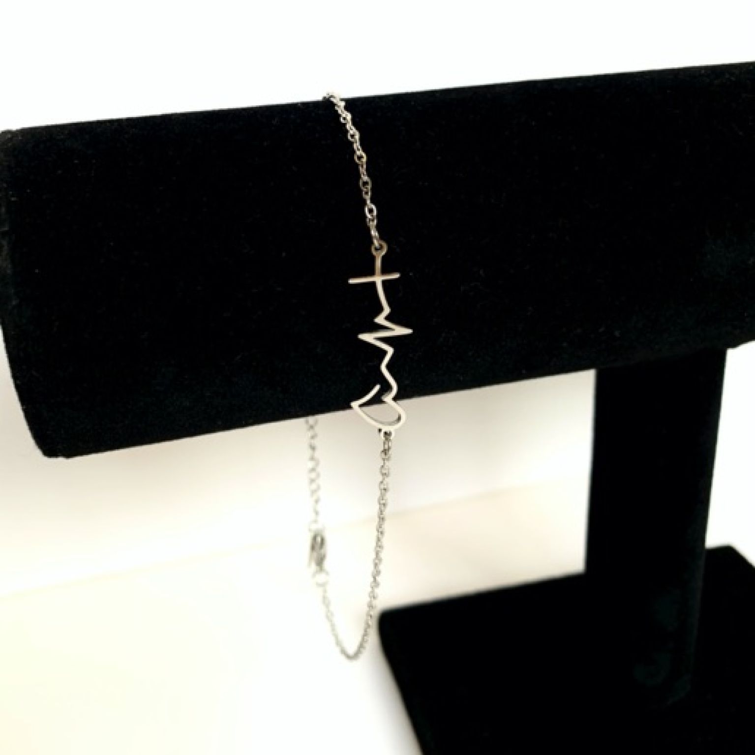 MA47708 - Enkelbandje hartslag - zilver