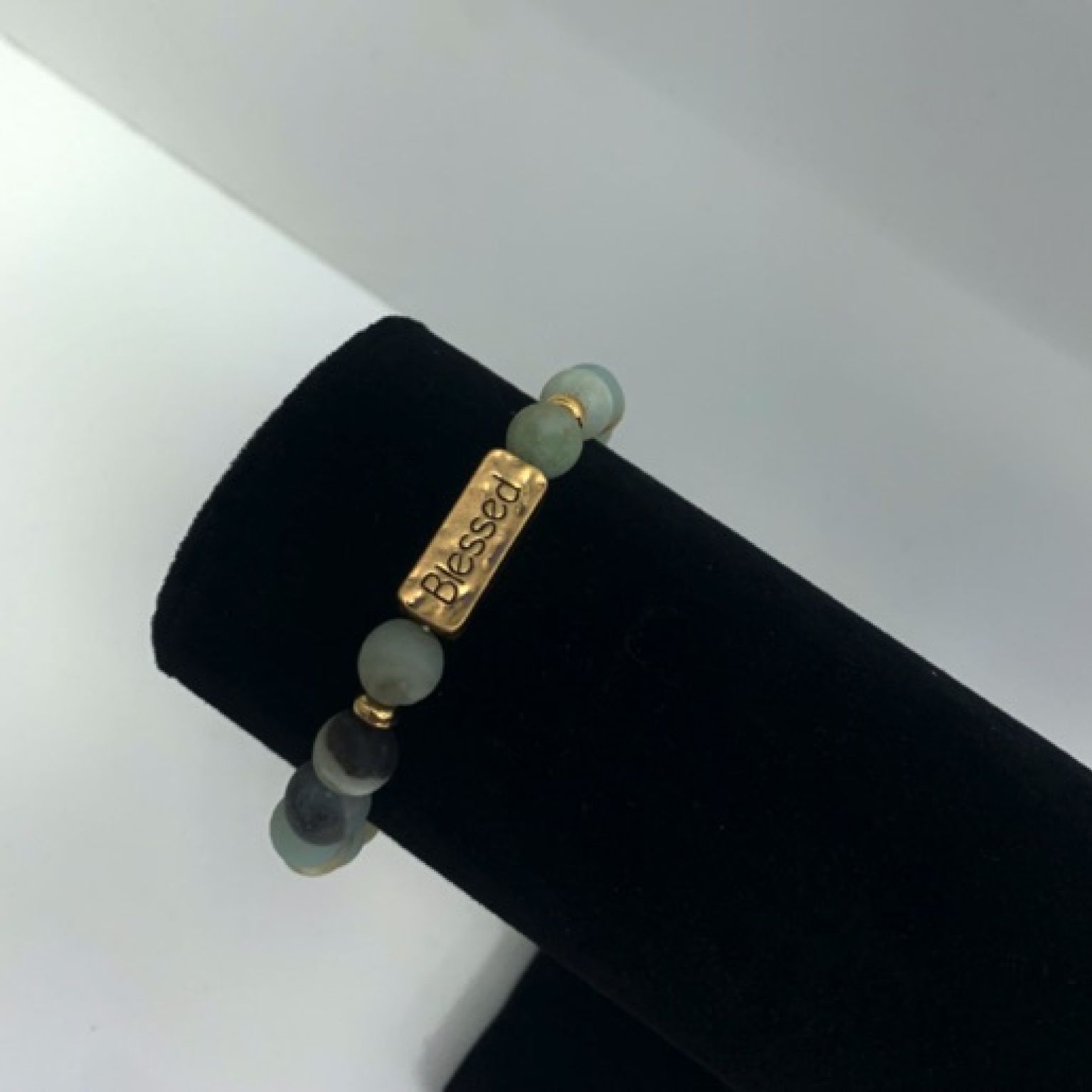 MA47412 - Armband natuursteen - Blessed - groen gemeleerd