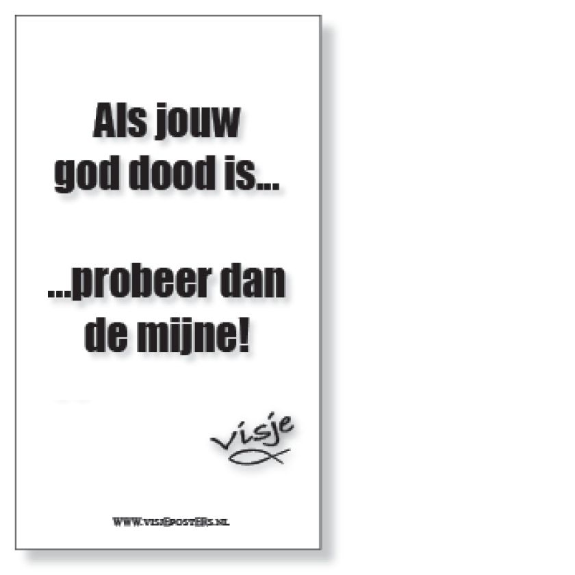 Kaart visje als jouw god dood is - 44137 -  Visje kaarten bij MajesticAlly