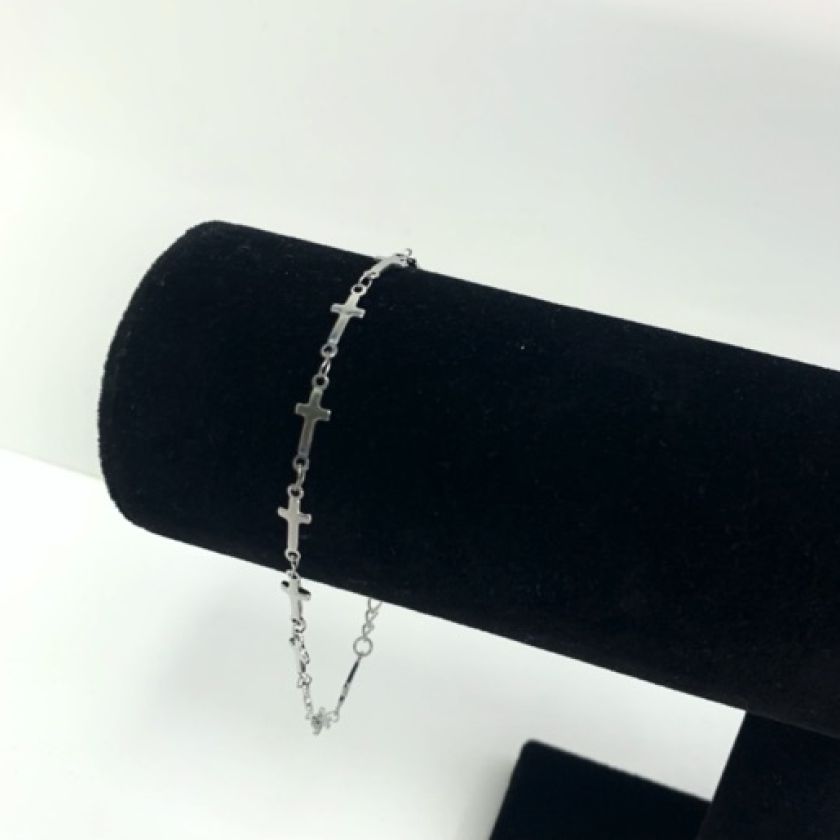 MA47209 - Armband geschakelde kruisjes zilver