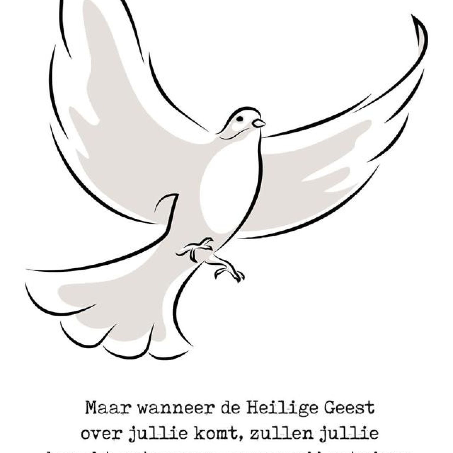 Kaart 'Duif - Handelingen 1:8' - MA38045 -  Pinksteren bij MajesticAlly