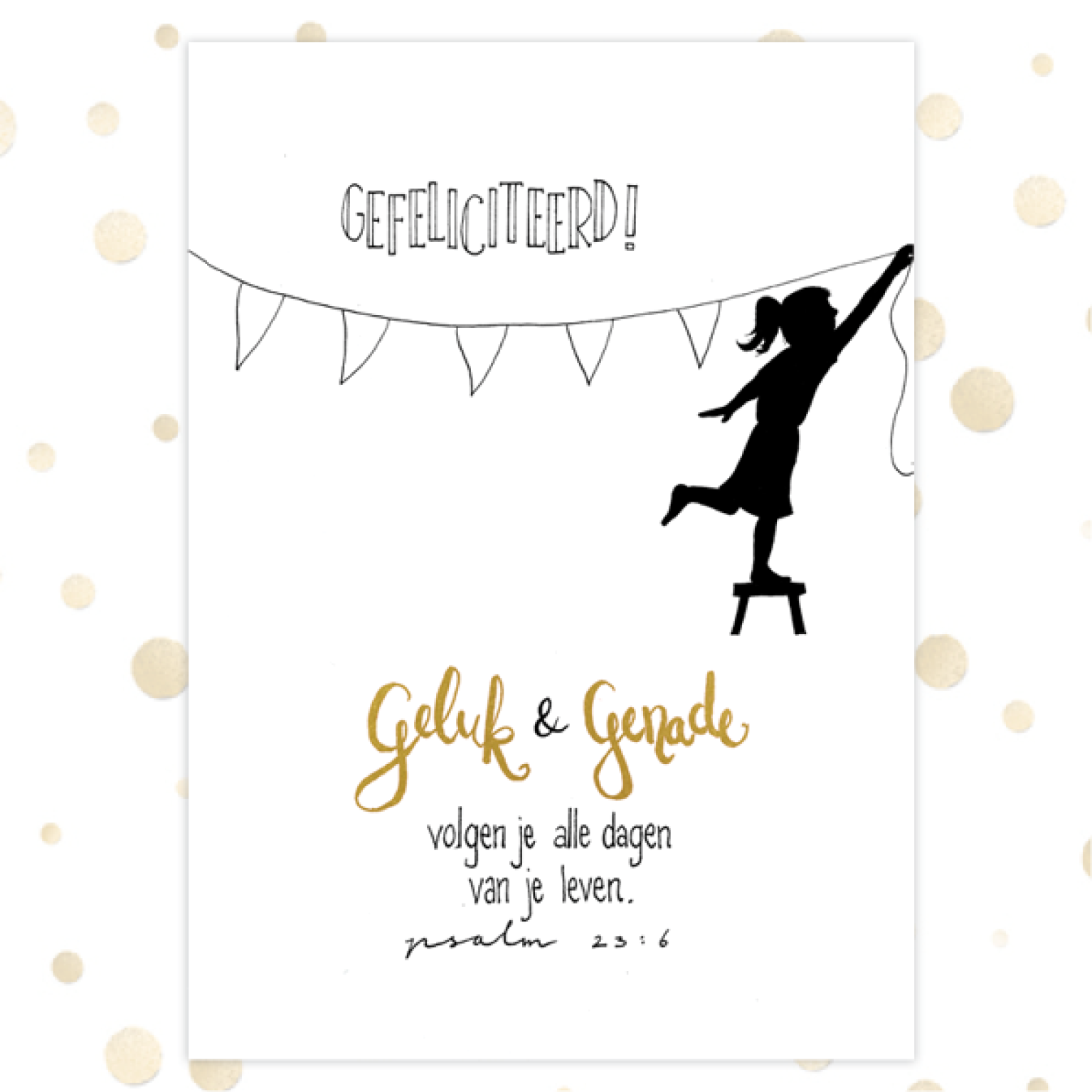 Kaart 'Gefeliciteerd - Geluk & genade' - MA36007 -  Golden Blessings bij MajesticAlly