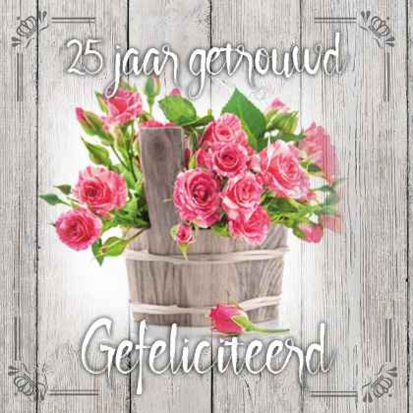 Kaart '25 jaar getrouwd' - MA19028 -  Brocante bij MajesticAlly