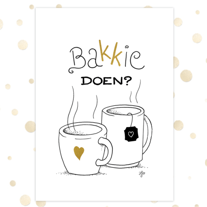 Kaart 'Bakkie doen' - MA36028 -  Golden Blessings bij MajesticAlly