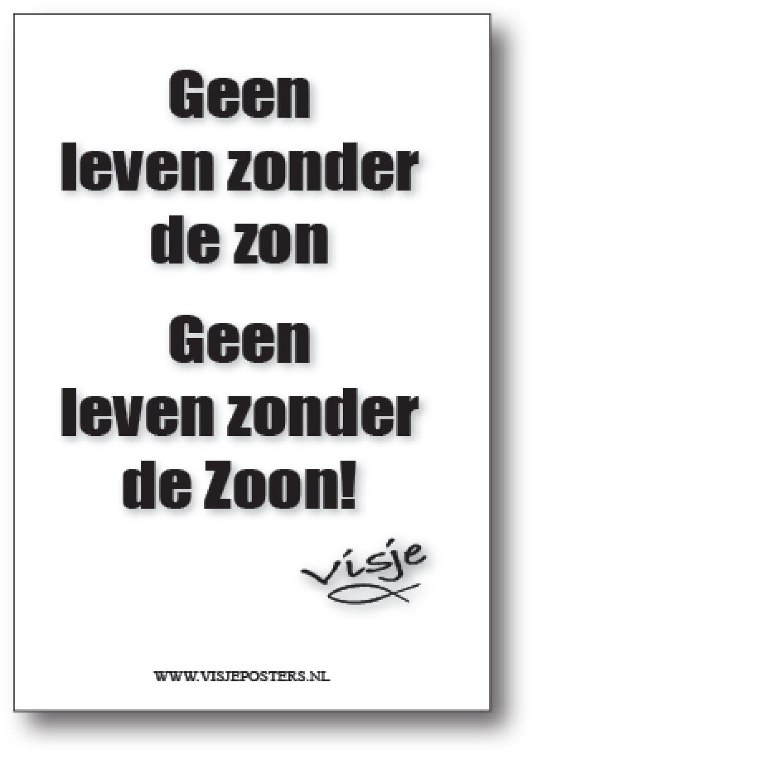 minikaart Visje 'Geen leven zonder de zon'