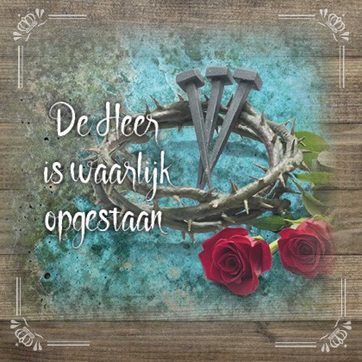 Kaart 'De Heer is waarlijk opgestaan' - MA19045 -  Brocante bij MajesticAlly