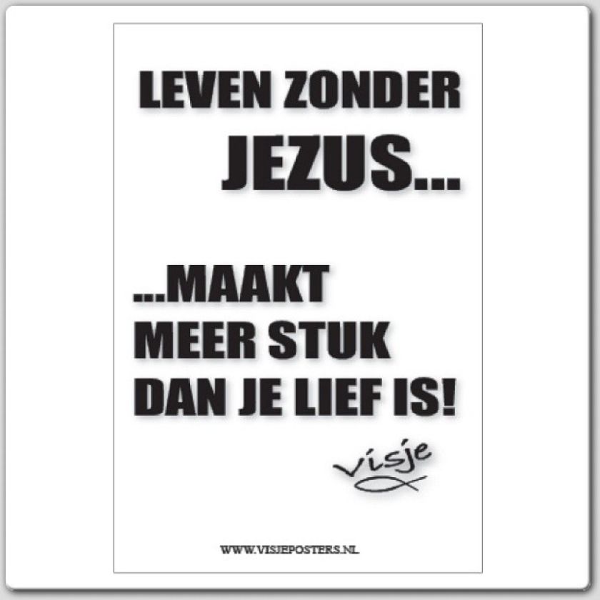 Kaart visje leven zonder Jezus maakt - 44076 -  Visje kaarten bij MajesticAlly