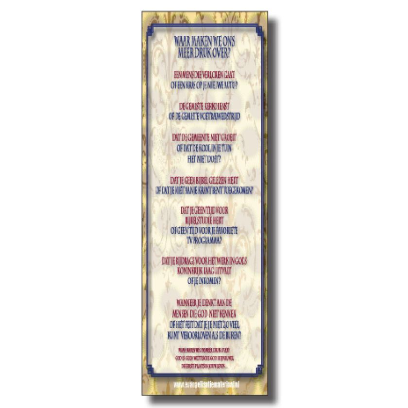 Boekenlegger 'Waar maken we ons druk over'