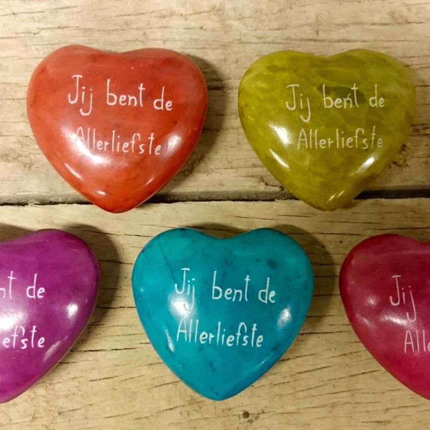 Jij bent de allerliefste roze hart steen - 5500359550 -  Fairtrade bij MajesticAlly