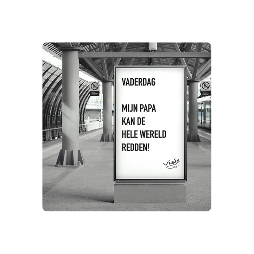 V16017 Visje Cadeaubordjes 15x15 Vaderdag 22654bab