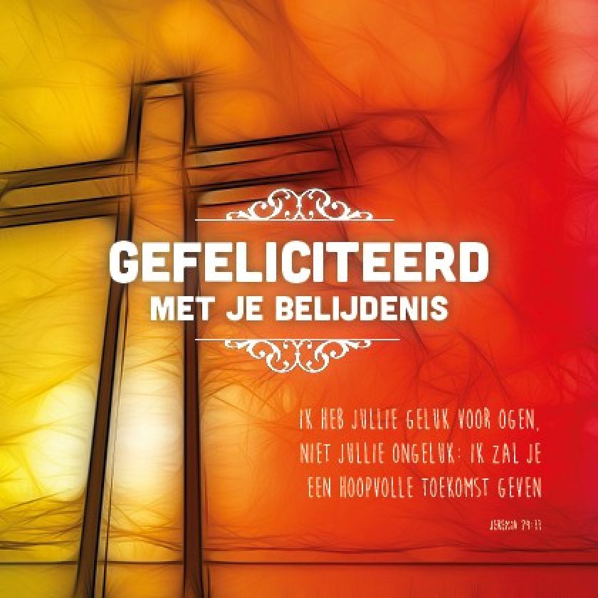 Kaart gefeliciteerd mj belijdenis kruis - MA15029 -  Belijdenis bij MajesticAlly