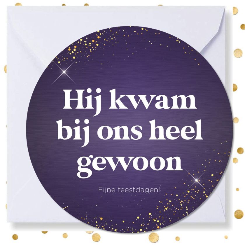 Kerstkaart rond 'Hij kwam bij ons' - MA41005 -  Christelijke kerstkaarten bij MajesticAlly