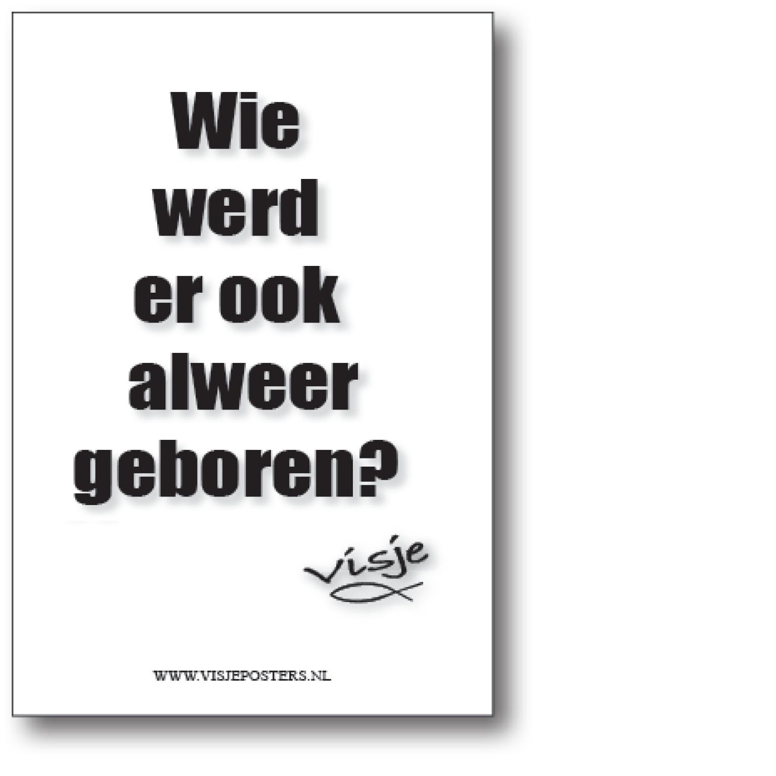 Minikaart 'Wie werd er ook alweer geboren?' - Visje - 46039 -  Visje kerstkaarten bij MajesticAlly