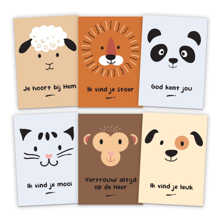 Set kinderkaarten met dieren