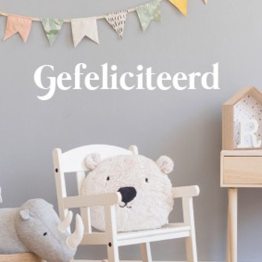 Minikaart 'Gefeliciteerd- slingers' - 552604MK -  Minikaartjes