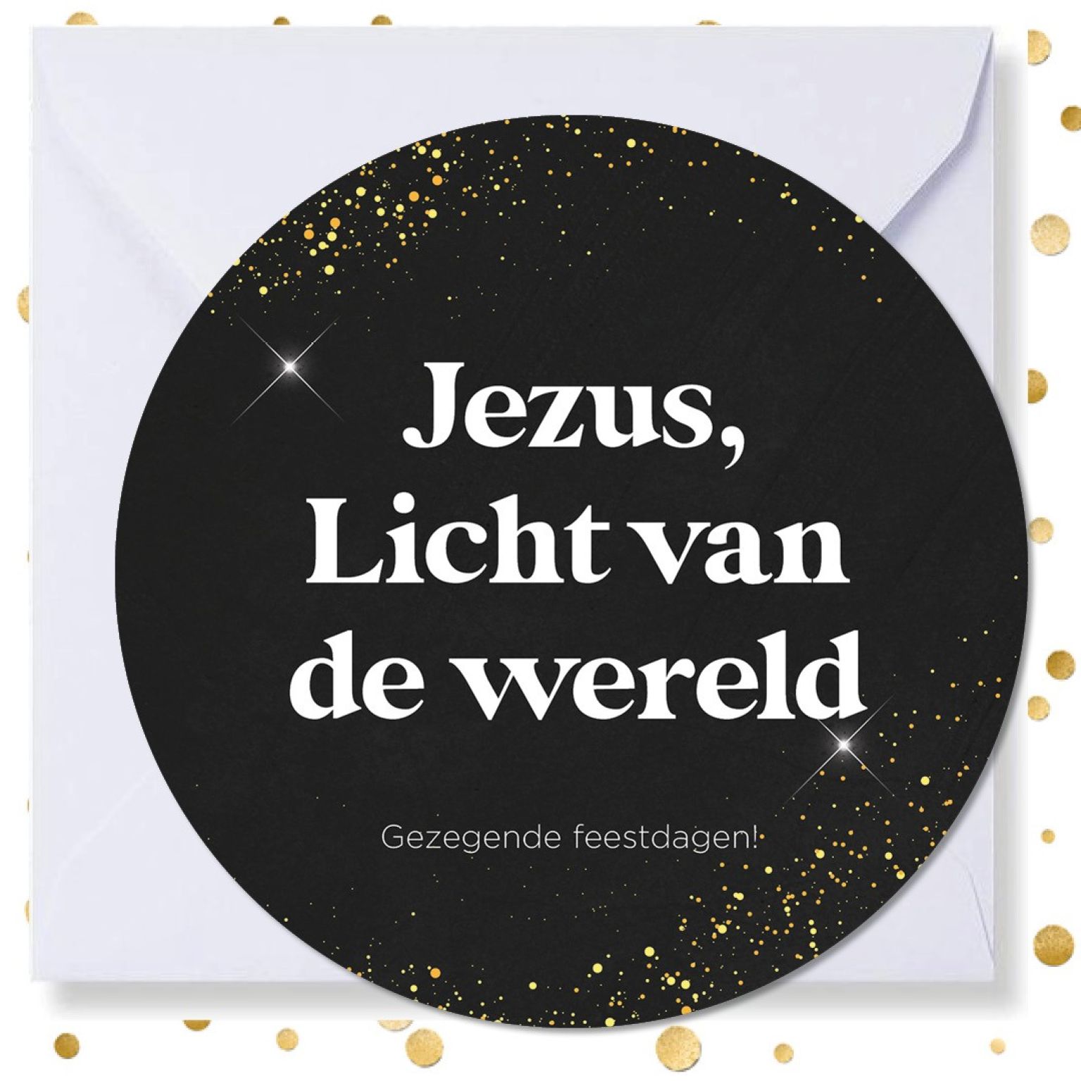 Kerstkaart rond 'Jezus, Licht van de wereld' - MA41006 -  Christelijke kerstkaarten bij MajesticAlly