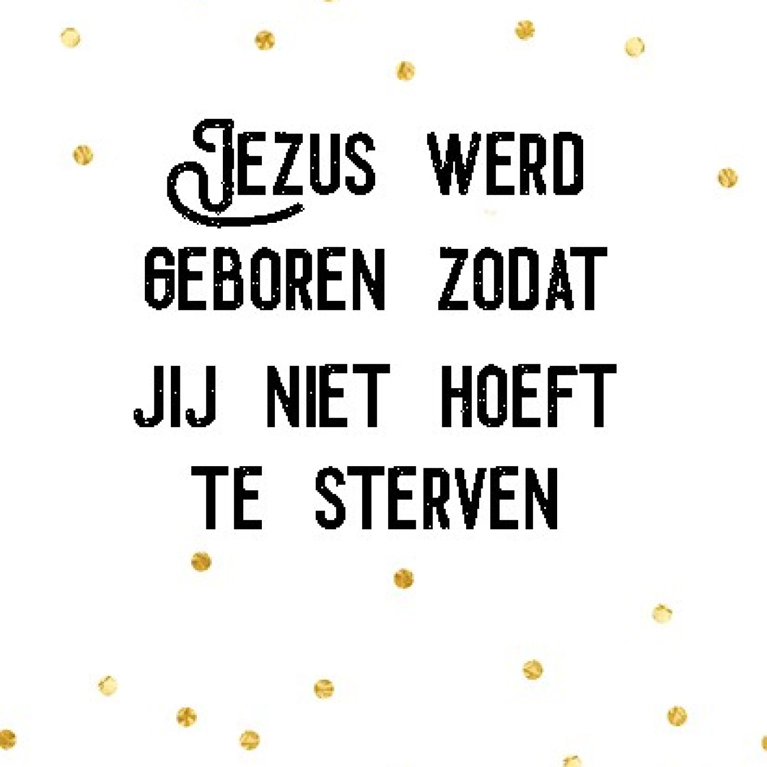 Kerstkaart 'Jezus werd geboren zodat jij niet hoeft te sterven' - Visje - MA26008 -  Visje kerstkaarten bij MajesticAlly