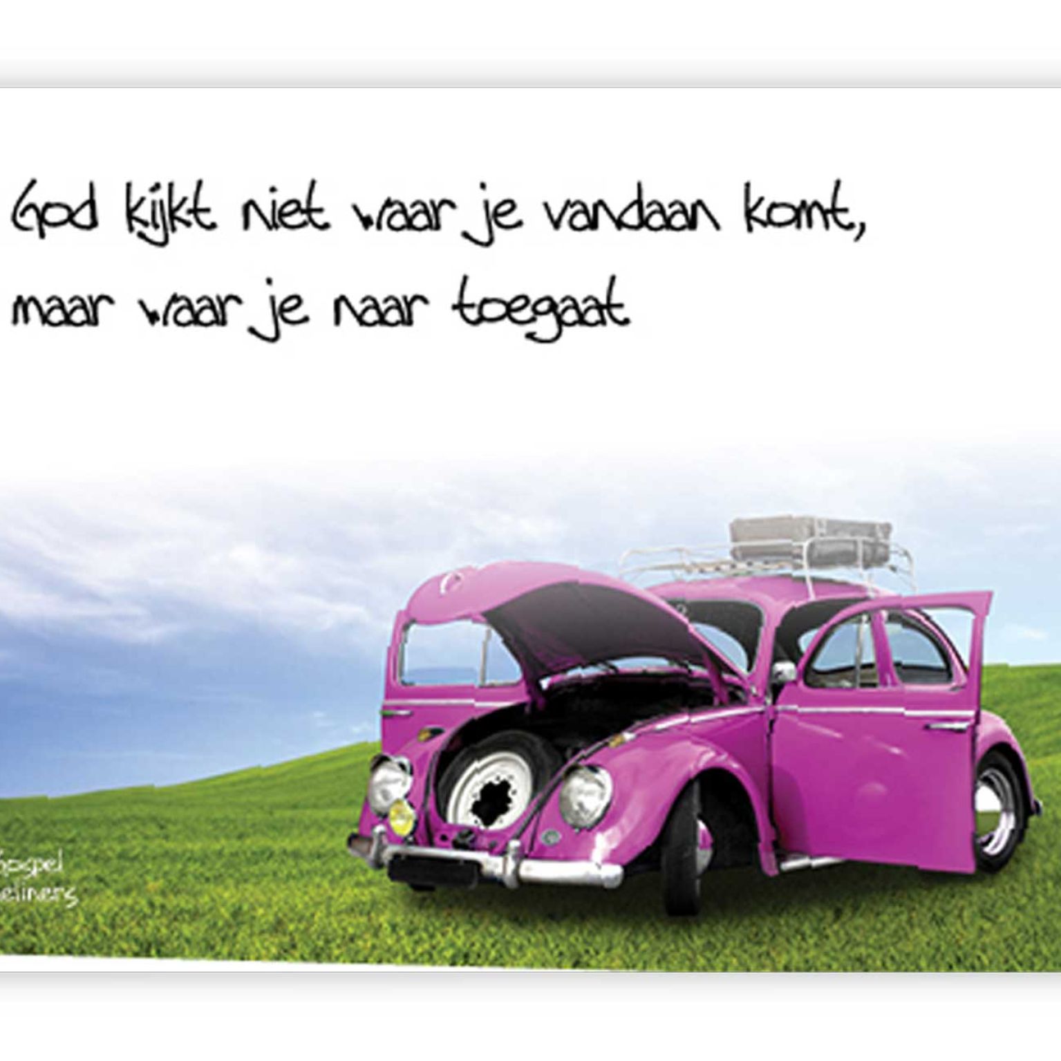 Prentbriefkaart God kijkt niet waar je v - MA10035 -  Quotes