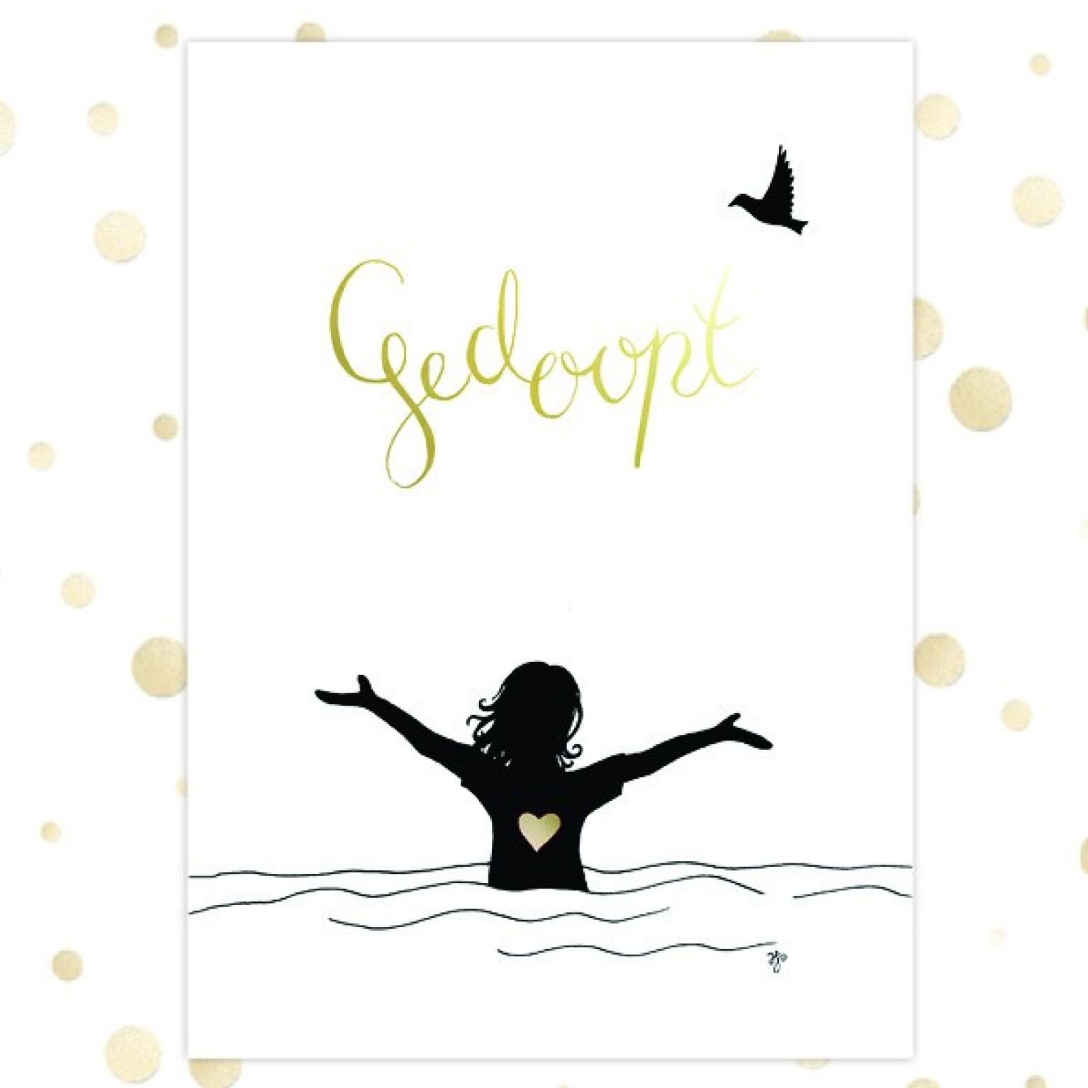 Kaart 'Gedoopt - vrouw' - MA36062 -  Golden Blessings bij MajesticAlly