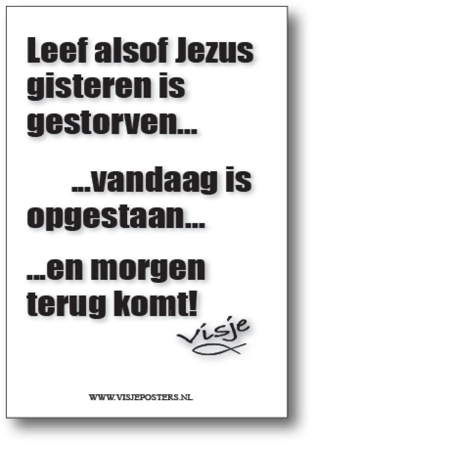 minikaart Visje 'Leef alsof Jezus gisteren'