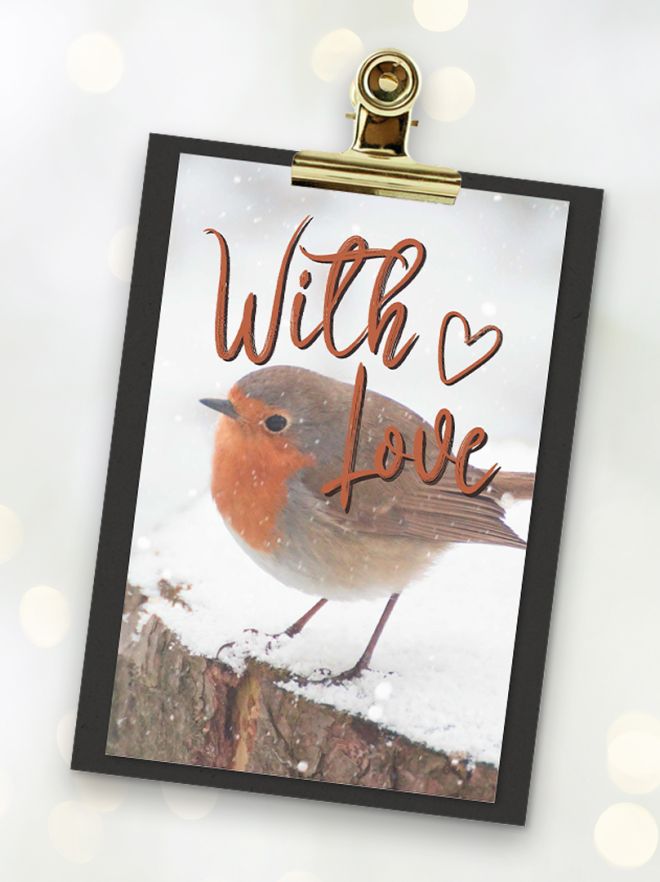 MA41516 - Minikaartje Kerst 'With Love' + klembordje