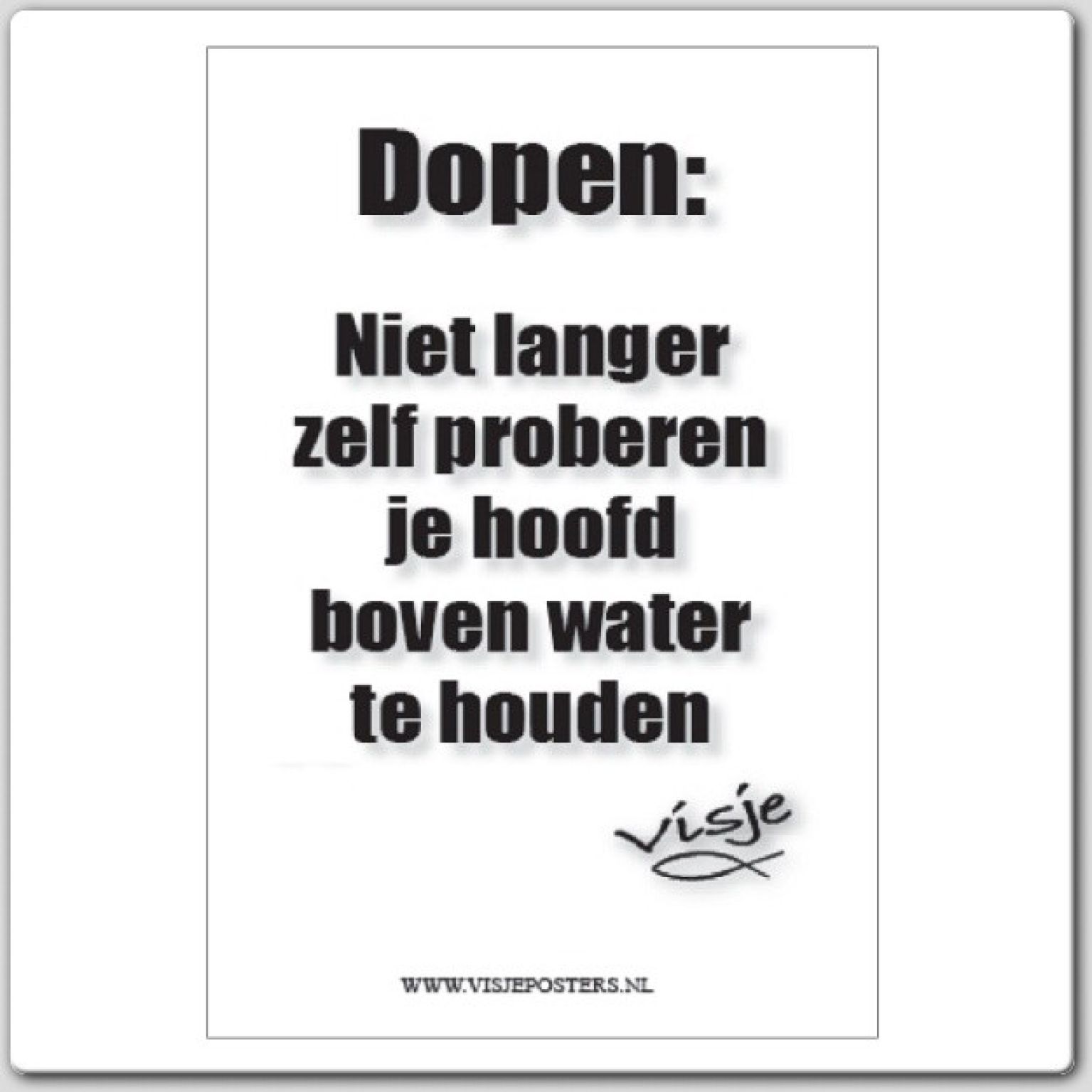 Kaart visje dopen niet langer zelf probe - 44115 -  Visje kaarten bij MajesticAlly