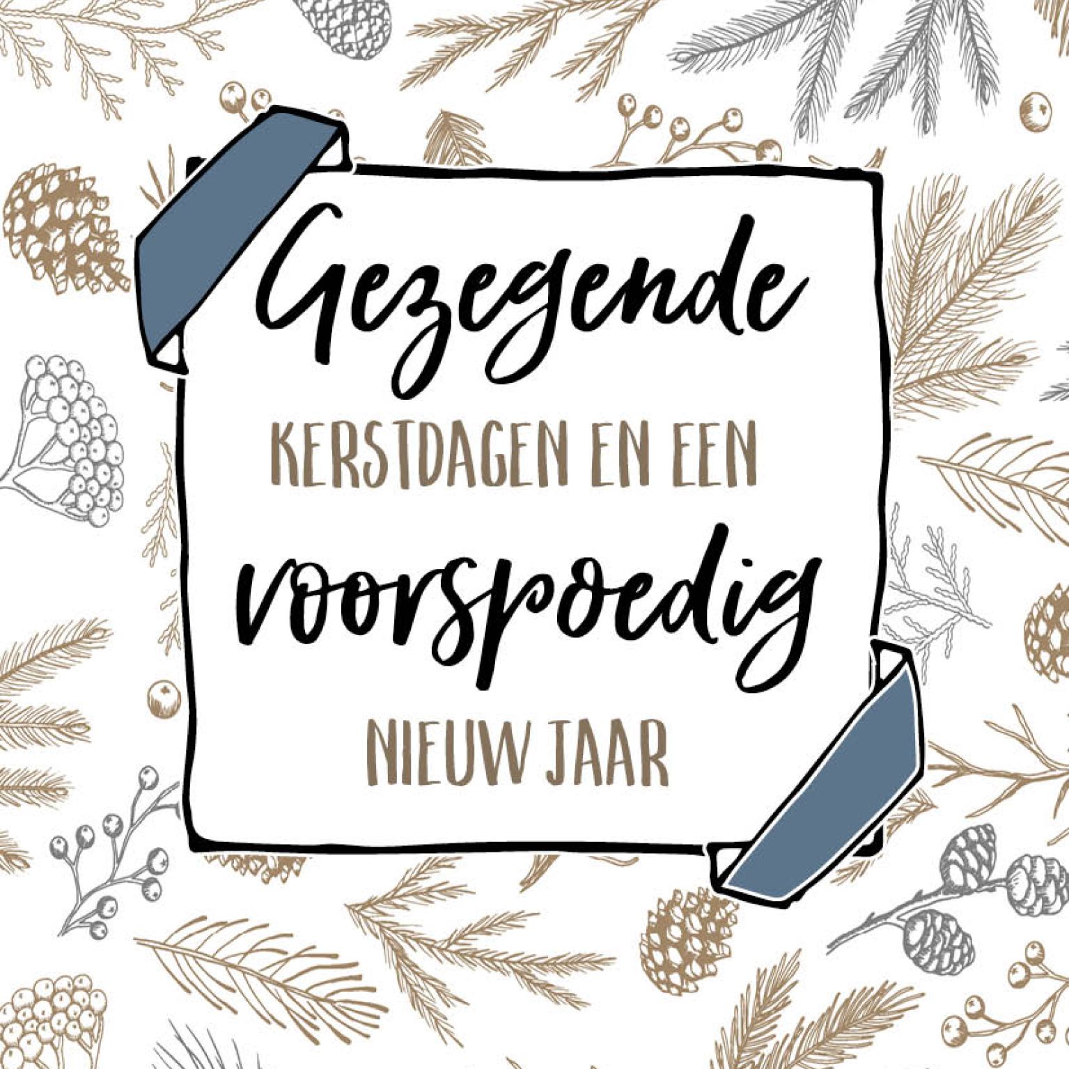 Gezegende kerstdagen en een voorspoedig nieuw jaar