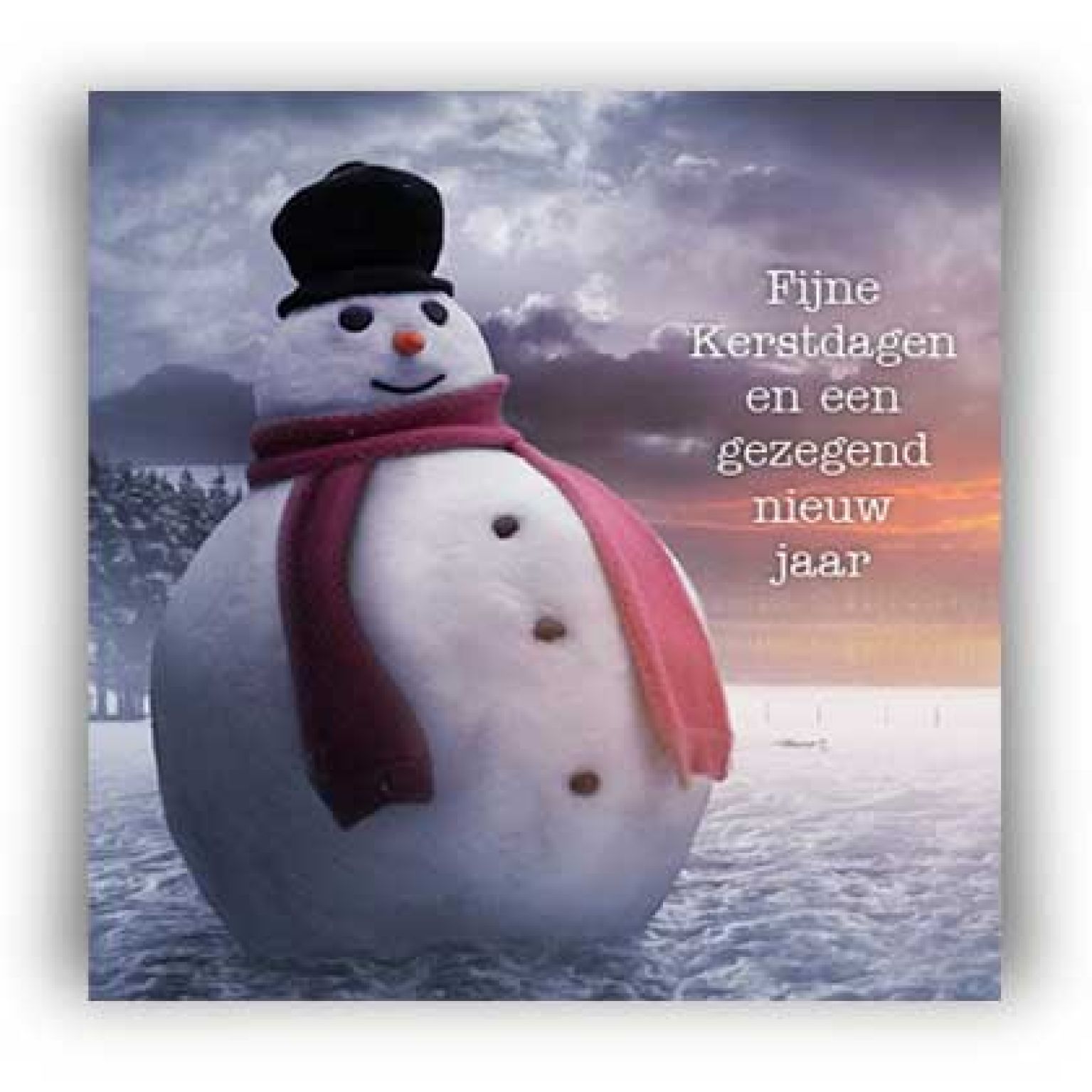 Kerstkaart 'Sneeuwpop' - MA12270 -  Christelijke kerstkaarten bij MajesticAlly