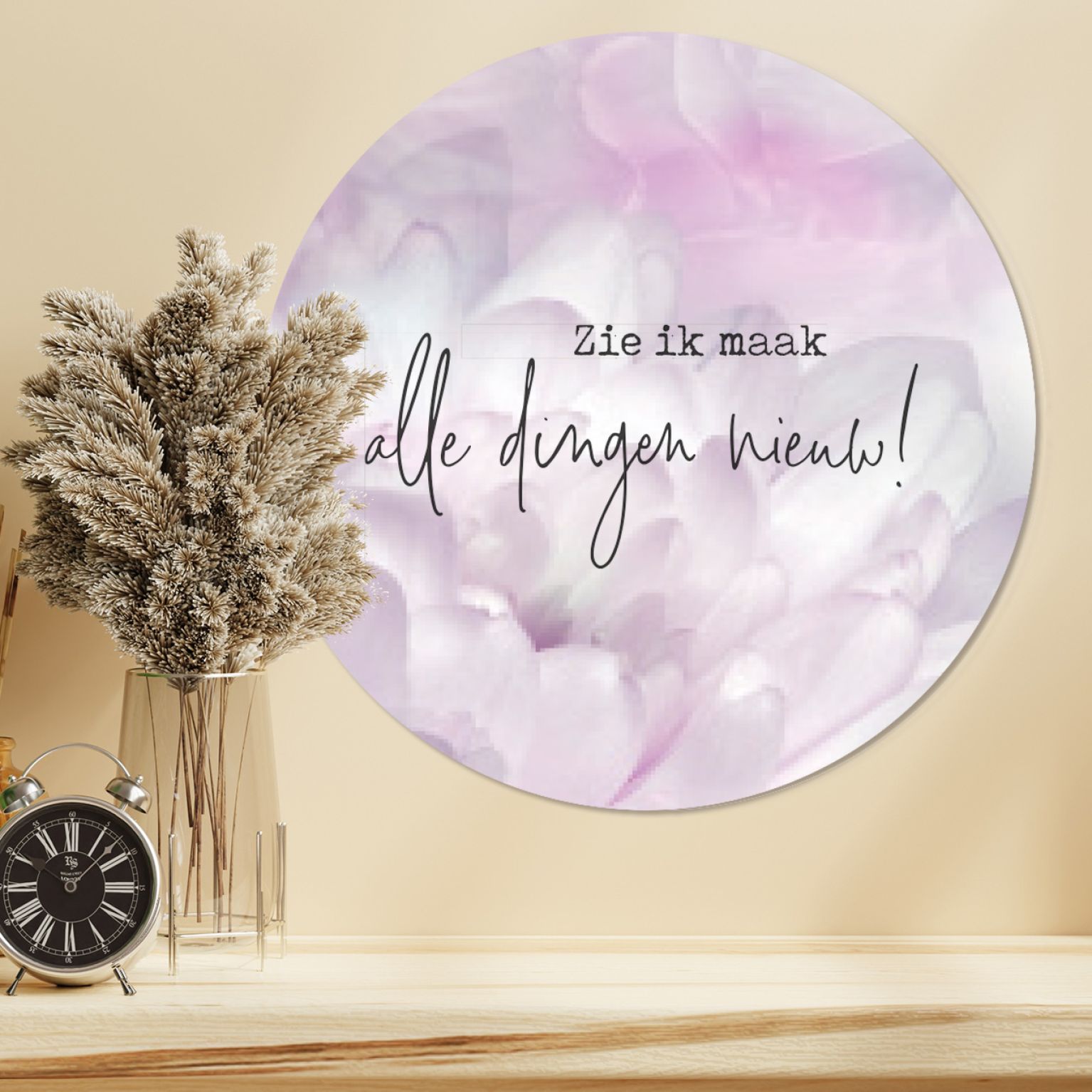 Muurcirkel 'Zie, Ik maak alle dingen nieuw' - 60 cm