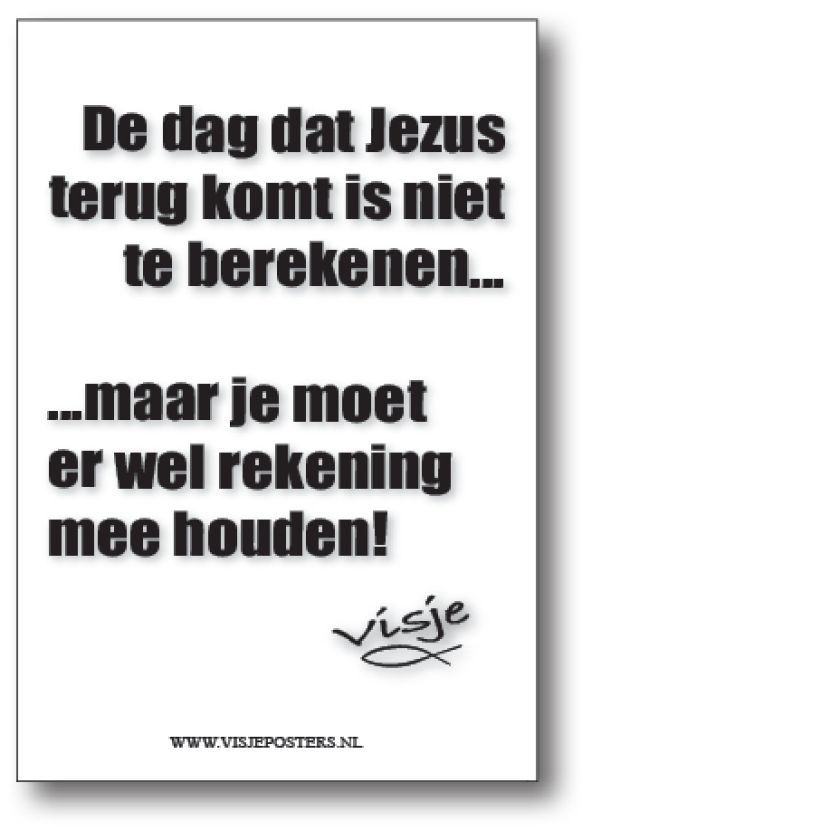 minikaart Visje 'De dag dat Jezus terugkomt'