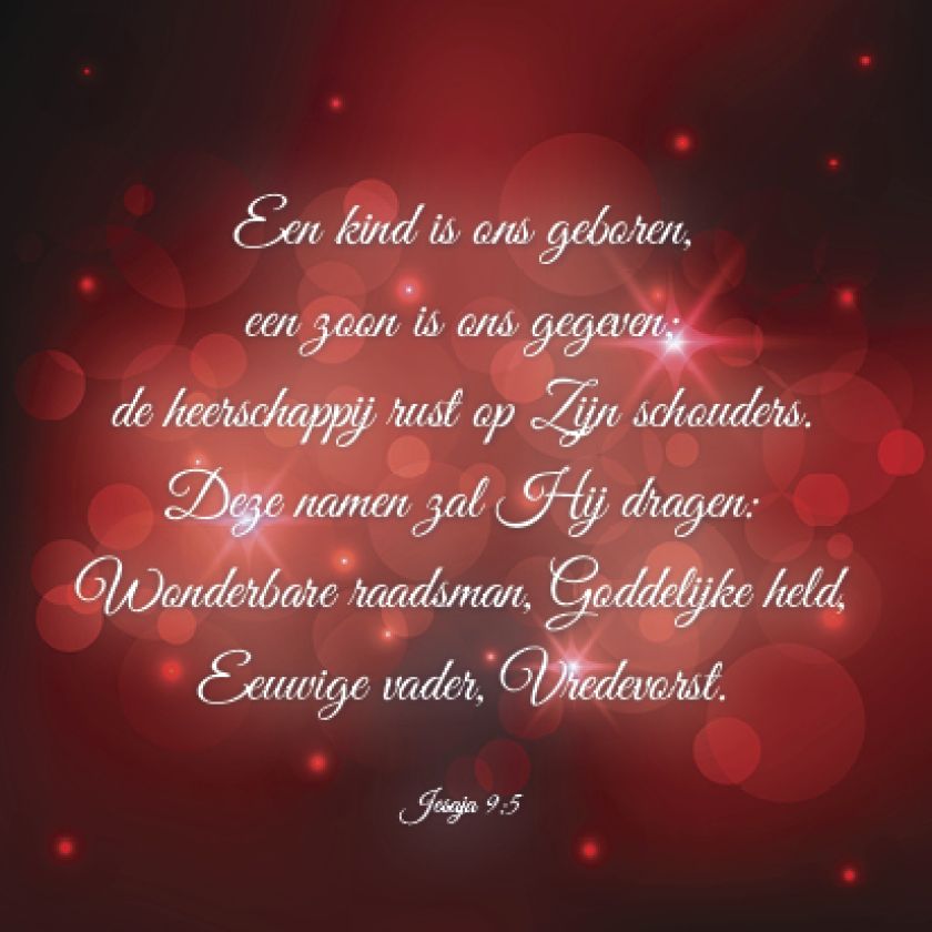 Kerstkaart 'Een kind is ons geboren - rood' - MA16015 -  Christelijke kerstkaarten bij MajesticAlly