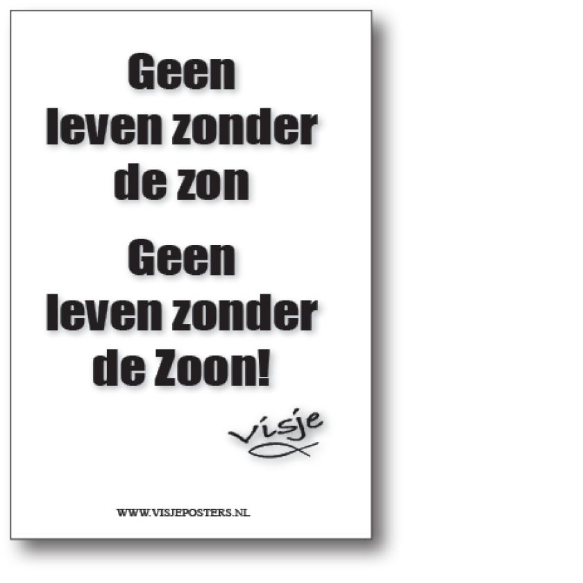 minikaart Visje 'Geen leven zonder de zon'