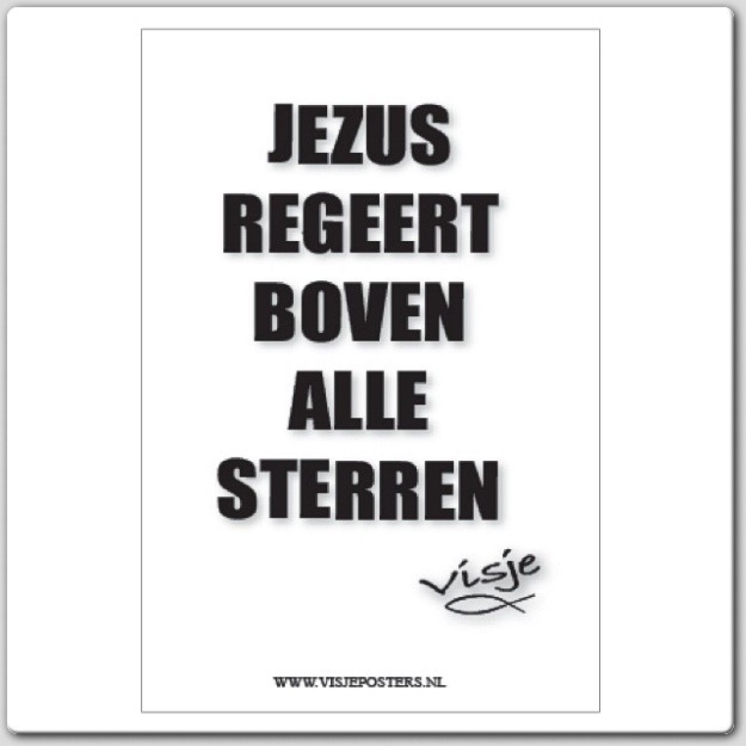 Kaart visje Jezus regeert boven alle - 44079 -  Visje kaarten bij MajesticAlly