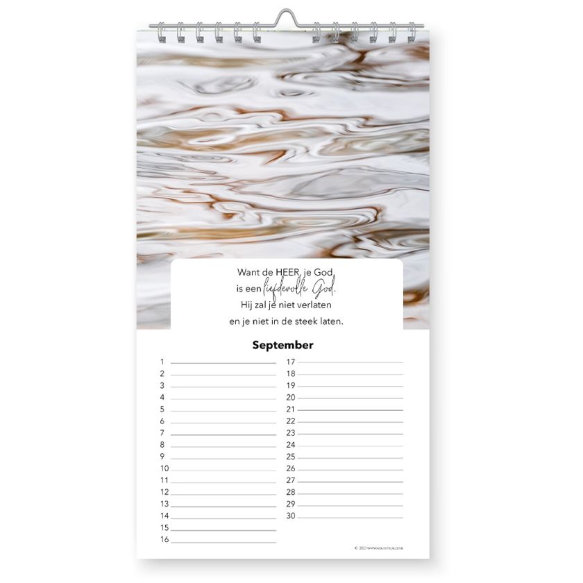 Schepping verjaardagskalender voorbeeldpagina