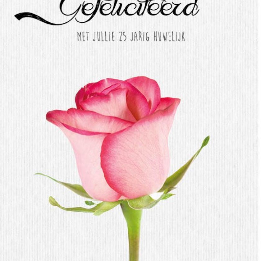 Kaart '25 jarig huwelijk - roos' - MA17051 -  Leef!  bij MajesticAlly