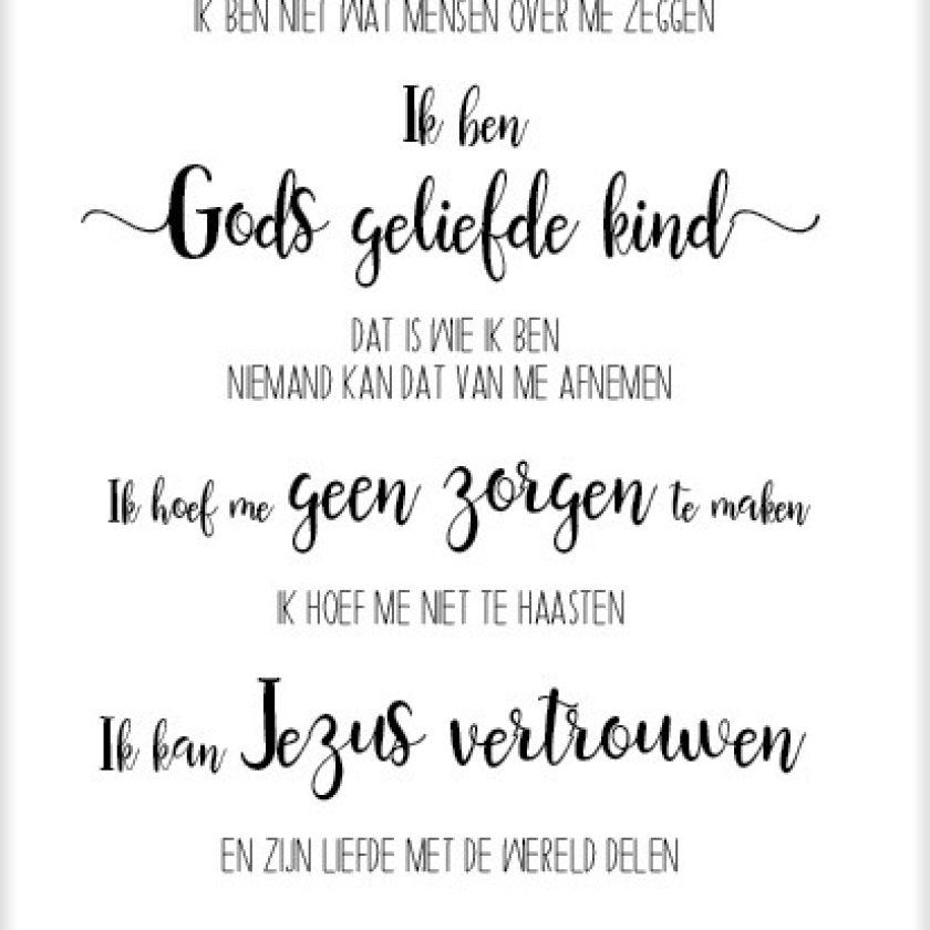 Poster 50x70 Gods geliefde kind - MA33211 -  Posters XL  bij MajesticAlly