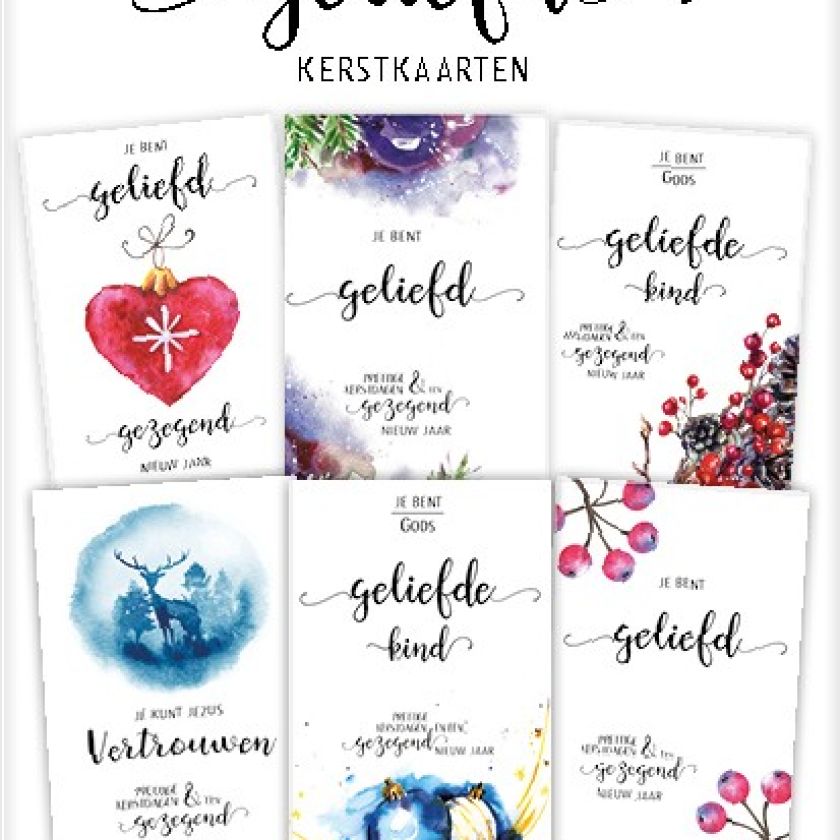 Voordeelpakje kerstkaarten 'Je bent geliefd' - 6 stuks - MA24024 -  Voordeelpakjes kerst bij MajesticAlly