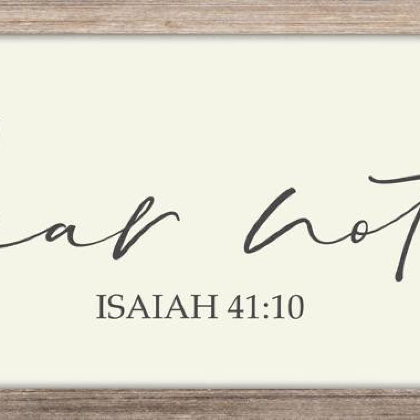 Wood Deco 'Fear not' - 18x42cm - MA27015 -  Wood Deco  bij MajesticAlly