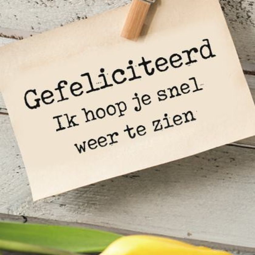 Kaartenpakket - 100 stuks 'Gefeliciteerd - tulp' - MA38002-100x -  Verjaardagsfonds bij MajesticAlly