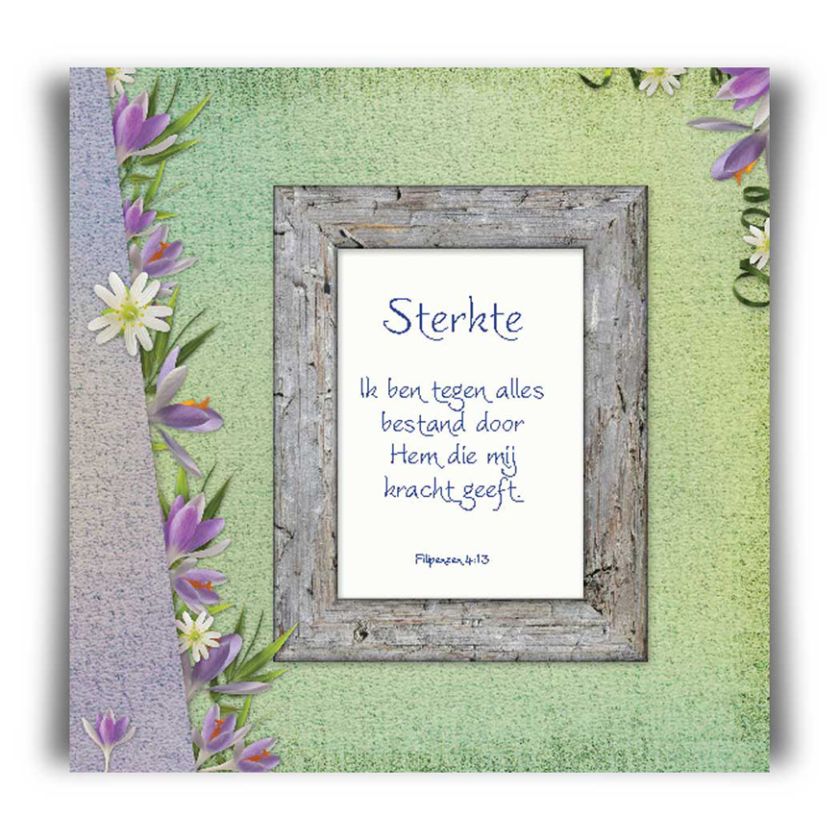 Kaart 'Sterkte - ik ben tegen alles bestand' - 45022 -  Bible Message bij MajesticAlly