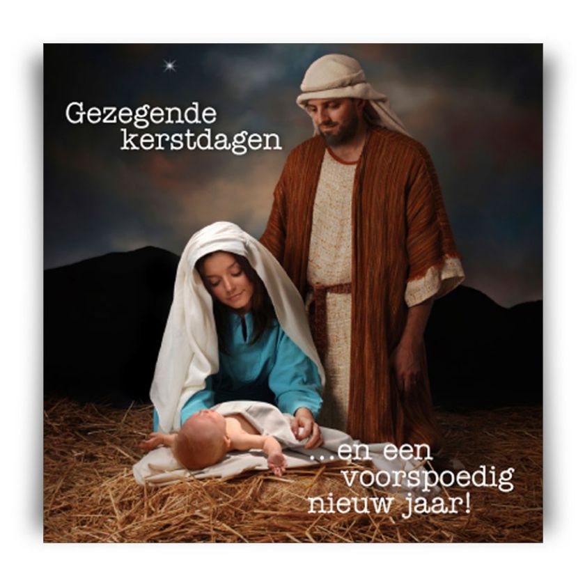 Kerstkaart 'Jozef en Maria' - MA12259 -  Christelijke kerstkaarten bij MajesticAlly