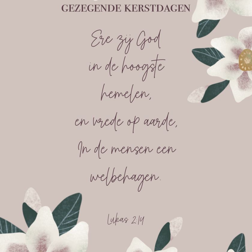 MA41301 - Kerstkaart Marjolein 'Gezegende Kerstdagen, Lukas 2:14'