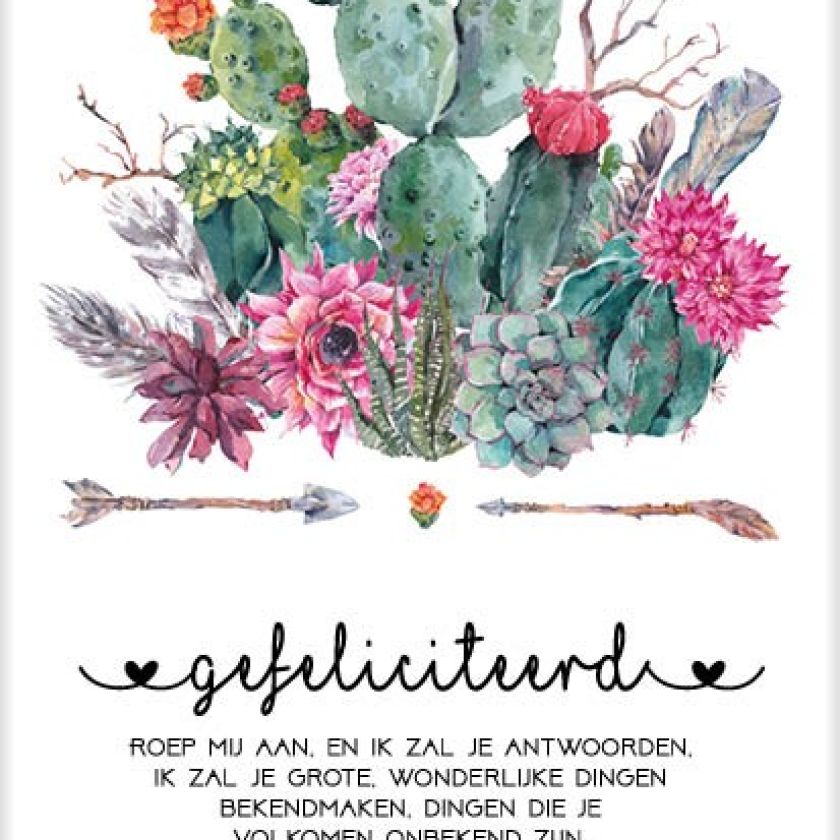 Kaart 'Gefeliciteerd - Jeremia 33' - MA31029 -  Bloom bij MajesticAlly